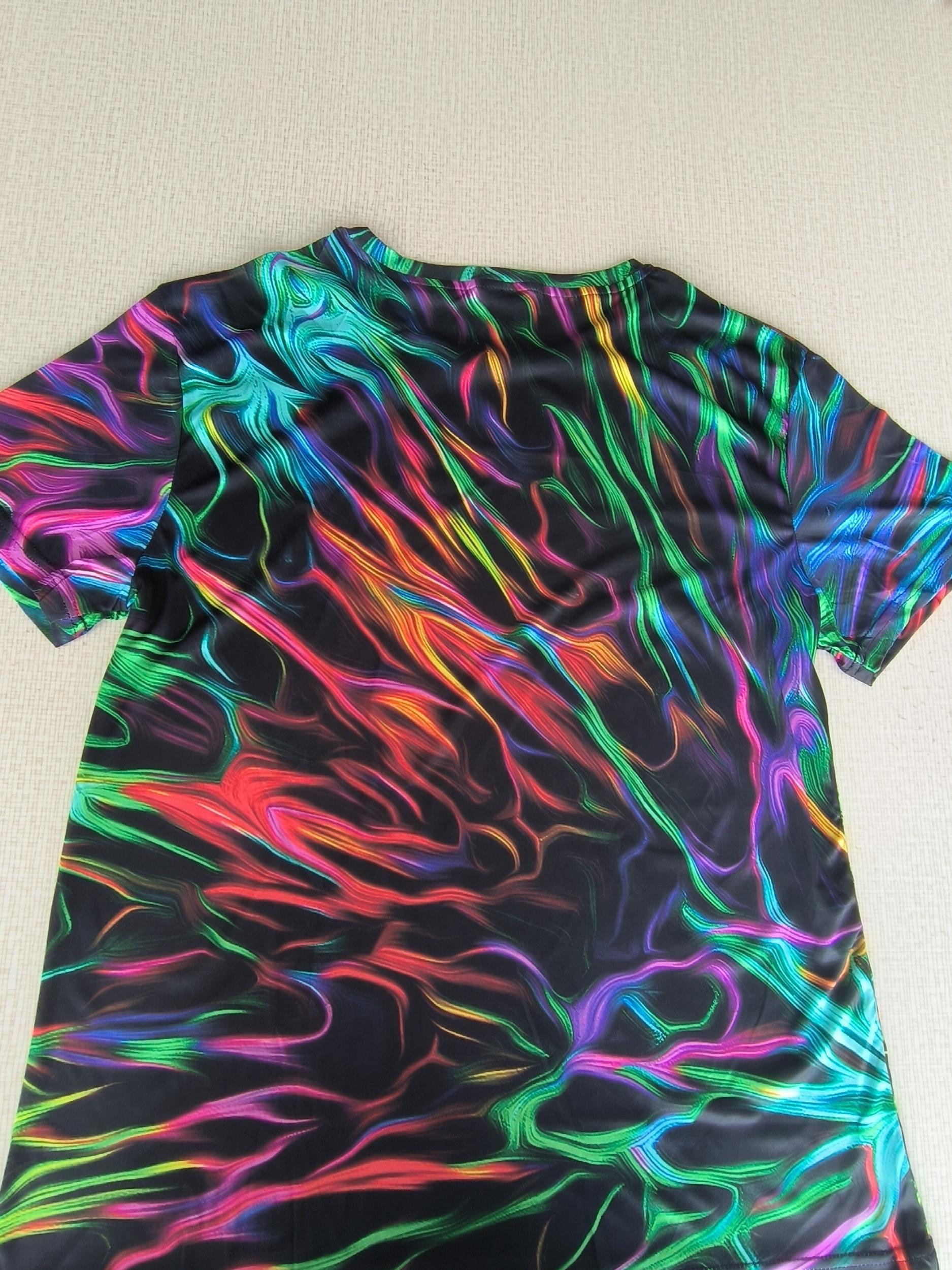 Men's Abstract Geometry Print T shirt Mid Stretch 3D Print Tee
