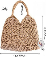 Women's Straw Beach Handbag Large Capacity Net Rope Bag