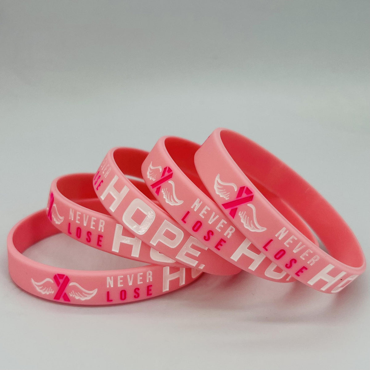 5pcs Hope and Courage Silicone Bracelet Wristband for Inspiration