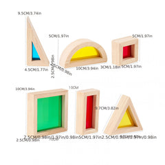 Colorful Wooden Building Blocks Learning Puzzle Toy Children Educational Game