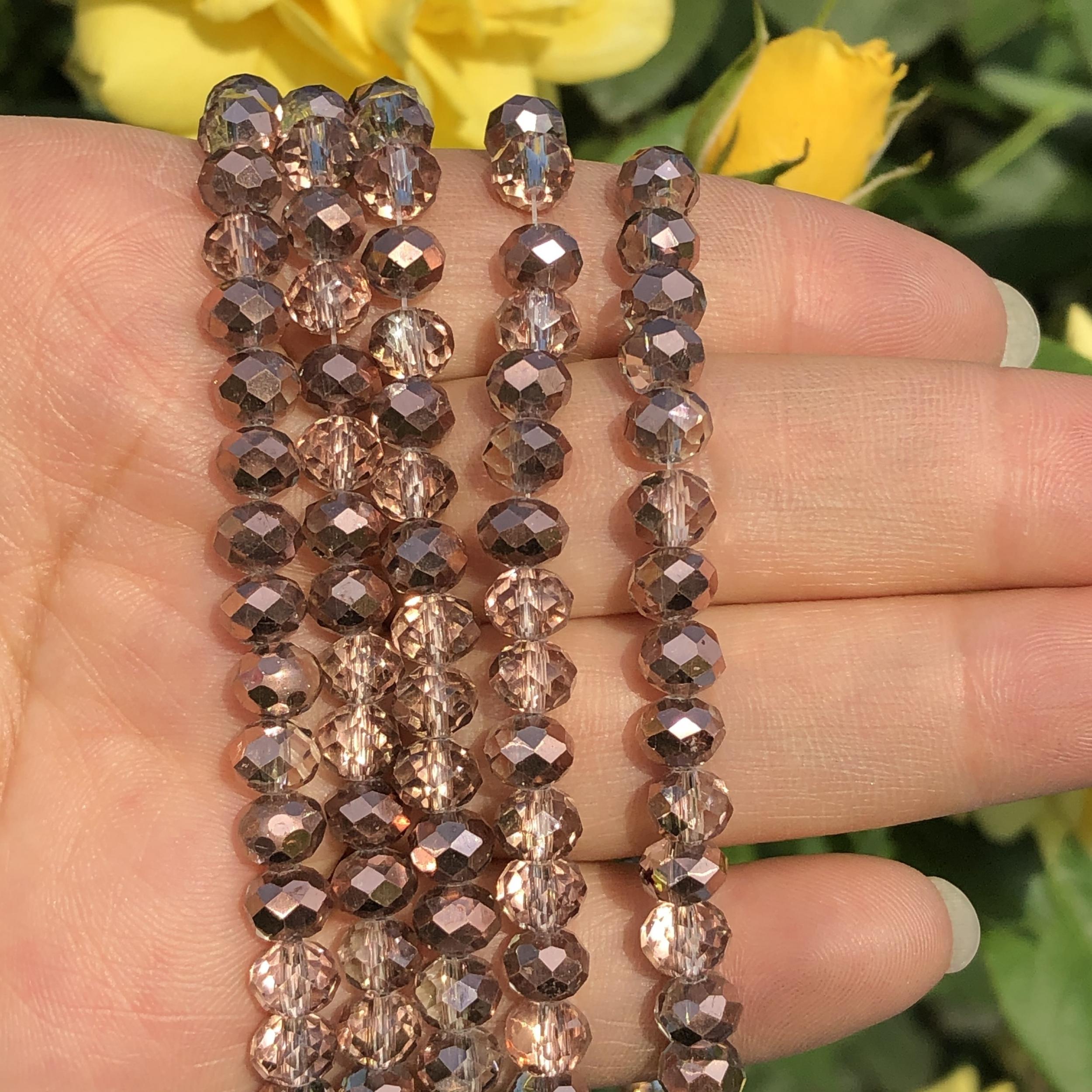 6mm Electroplated Half Red Copper Spacer Beads for DIY Jewelry Making