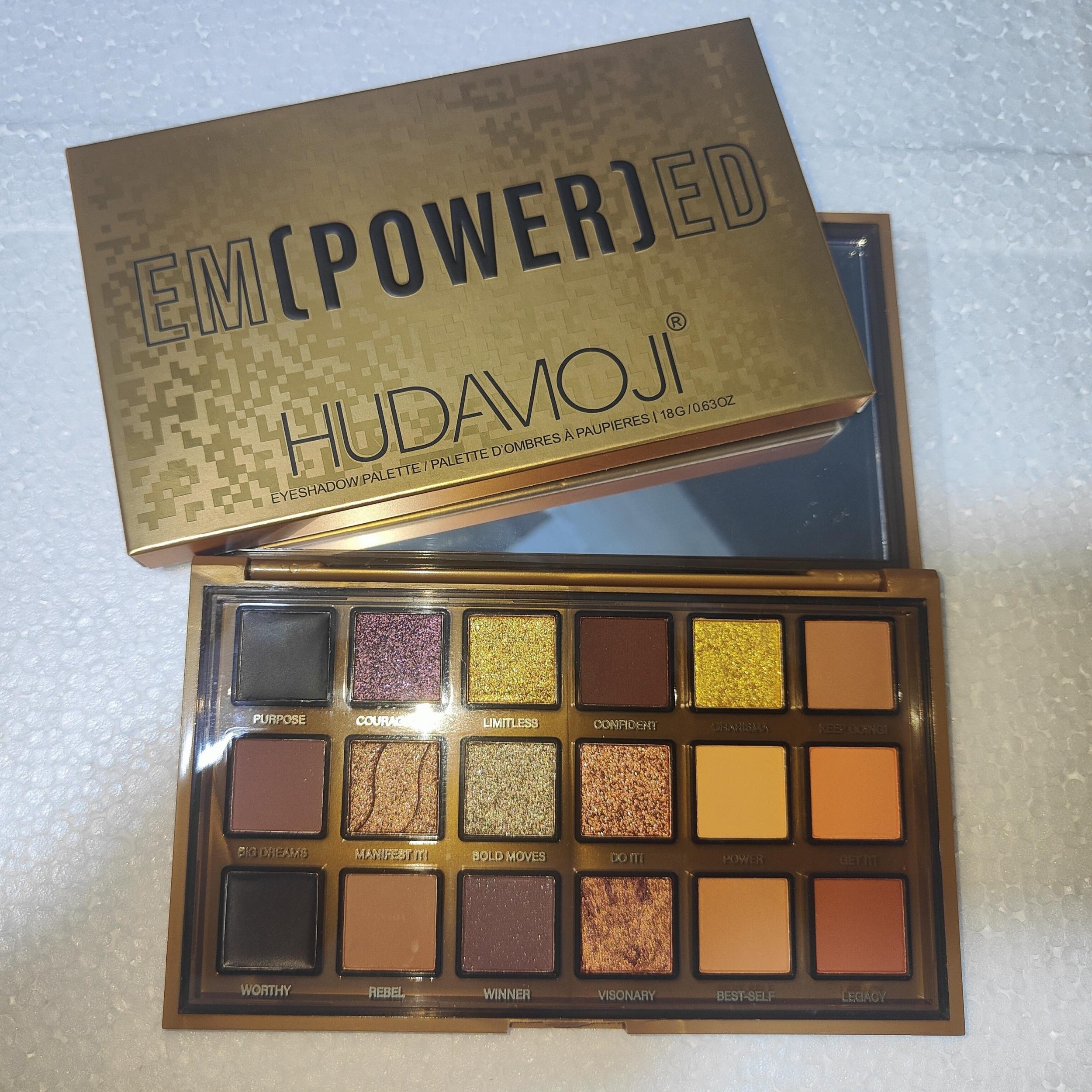 18-Color Golden Brown Eyeshadow Palette Glitter Matte Finish Exotic Makeup