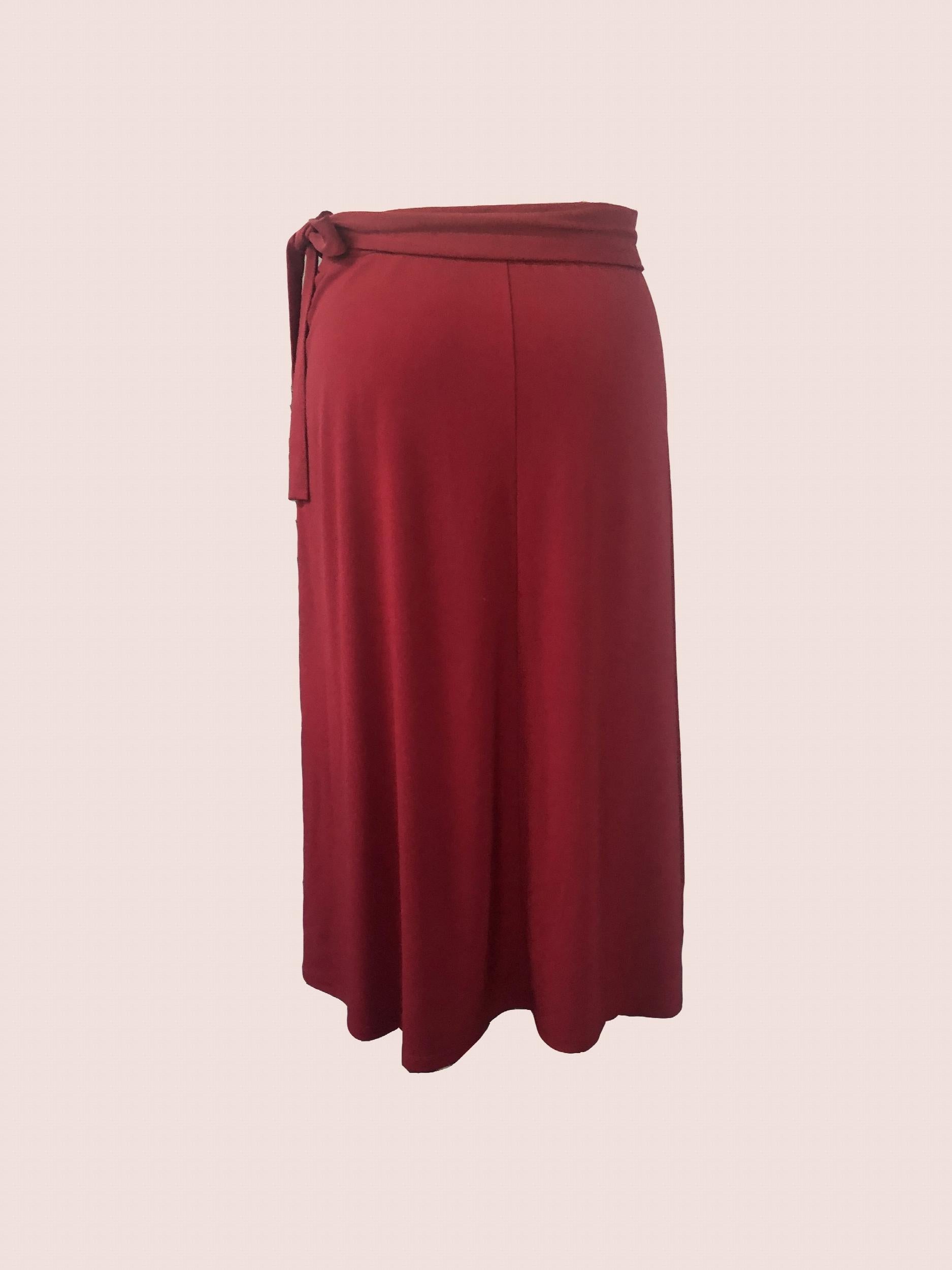  Solid Maxi Skirt With Belt - High Rise Non Stretch