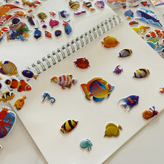 Ocean Fish World Stickers - Marine Animal Decals for DIY Scrapbooking