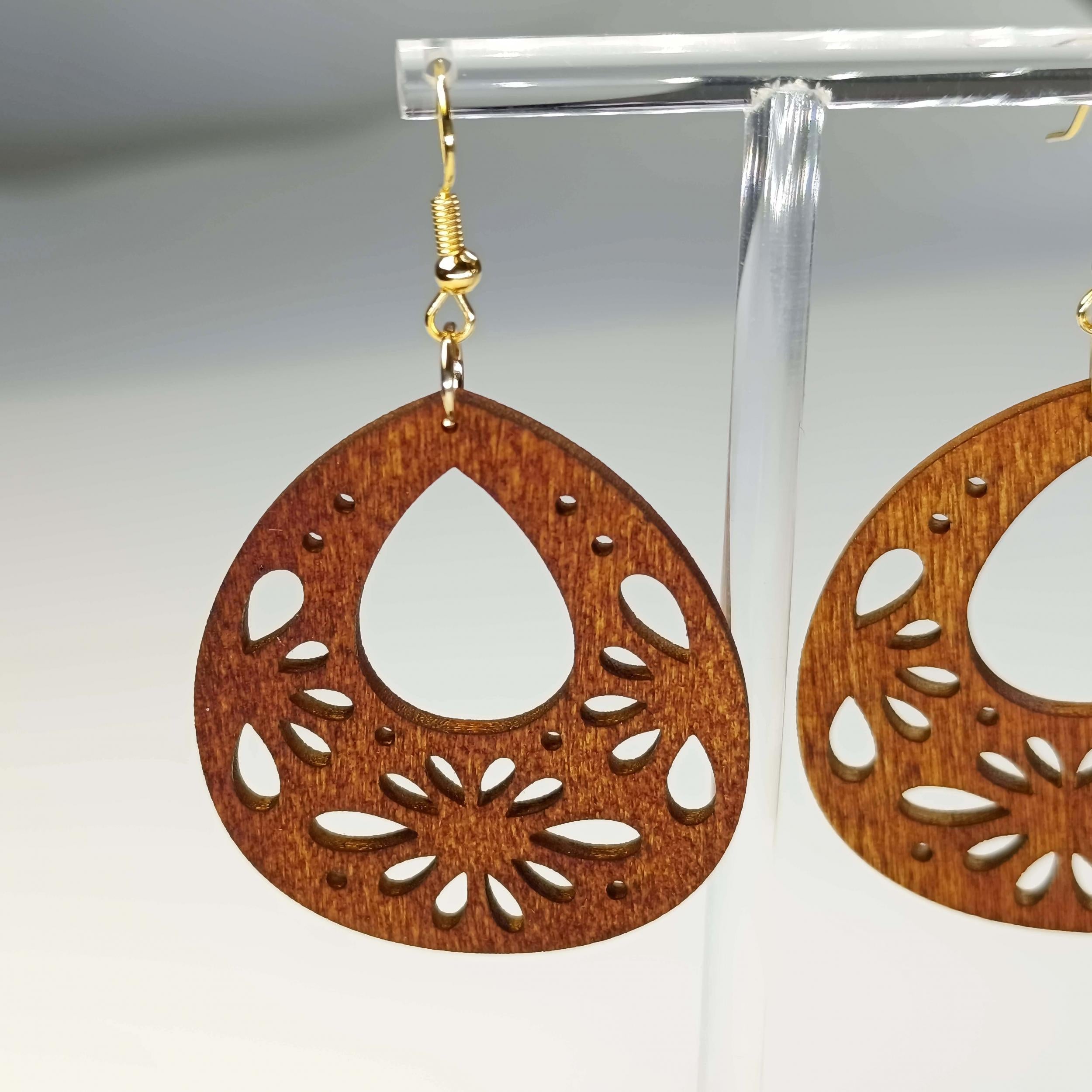 Boho Dangle Earrings Wooden Jewelry Female Gift