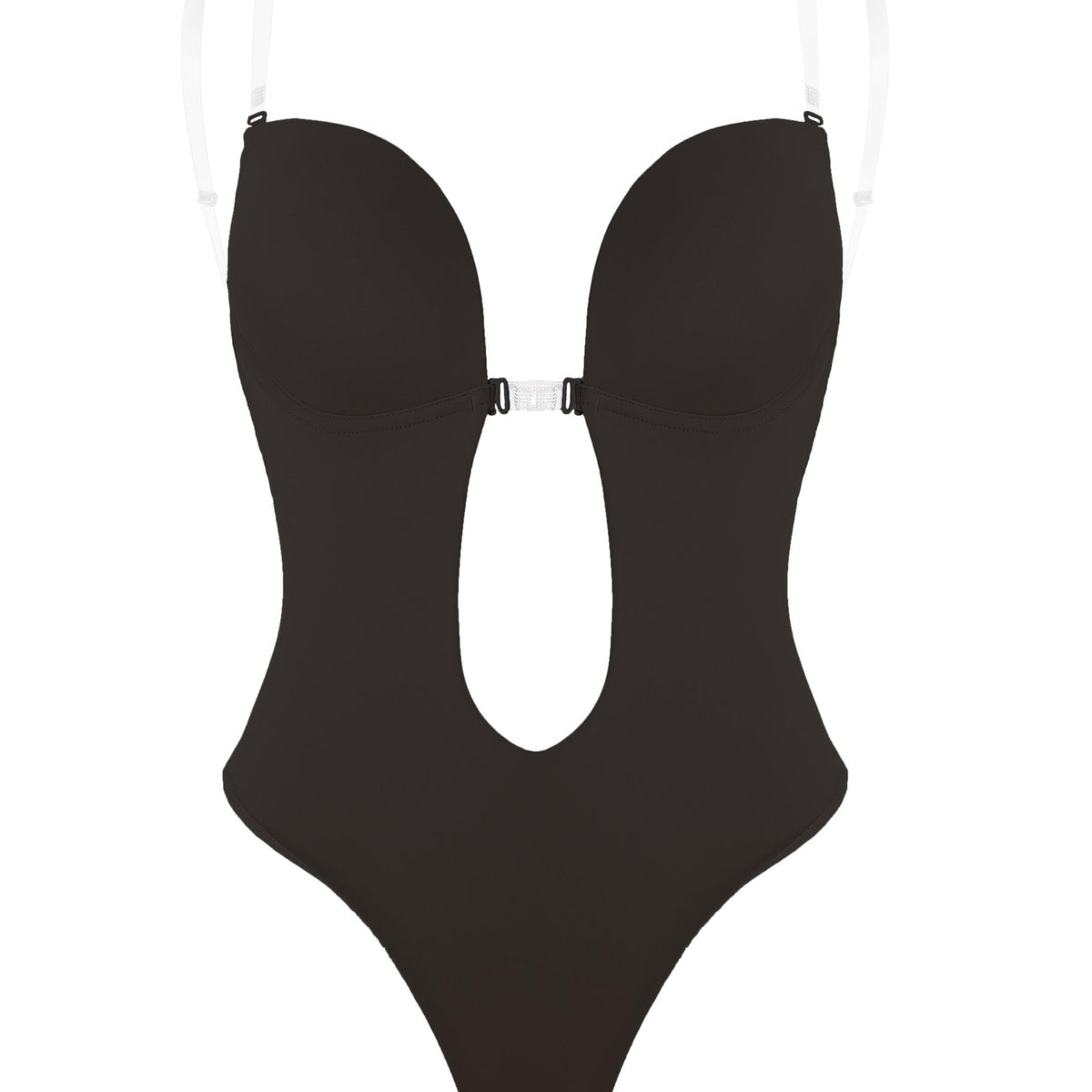 Sheer Straps Shaping Bodysuit Tummy Control Slimmer Slip Body Shaper