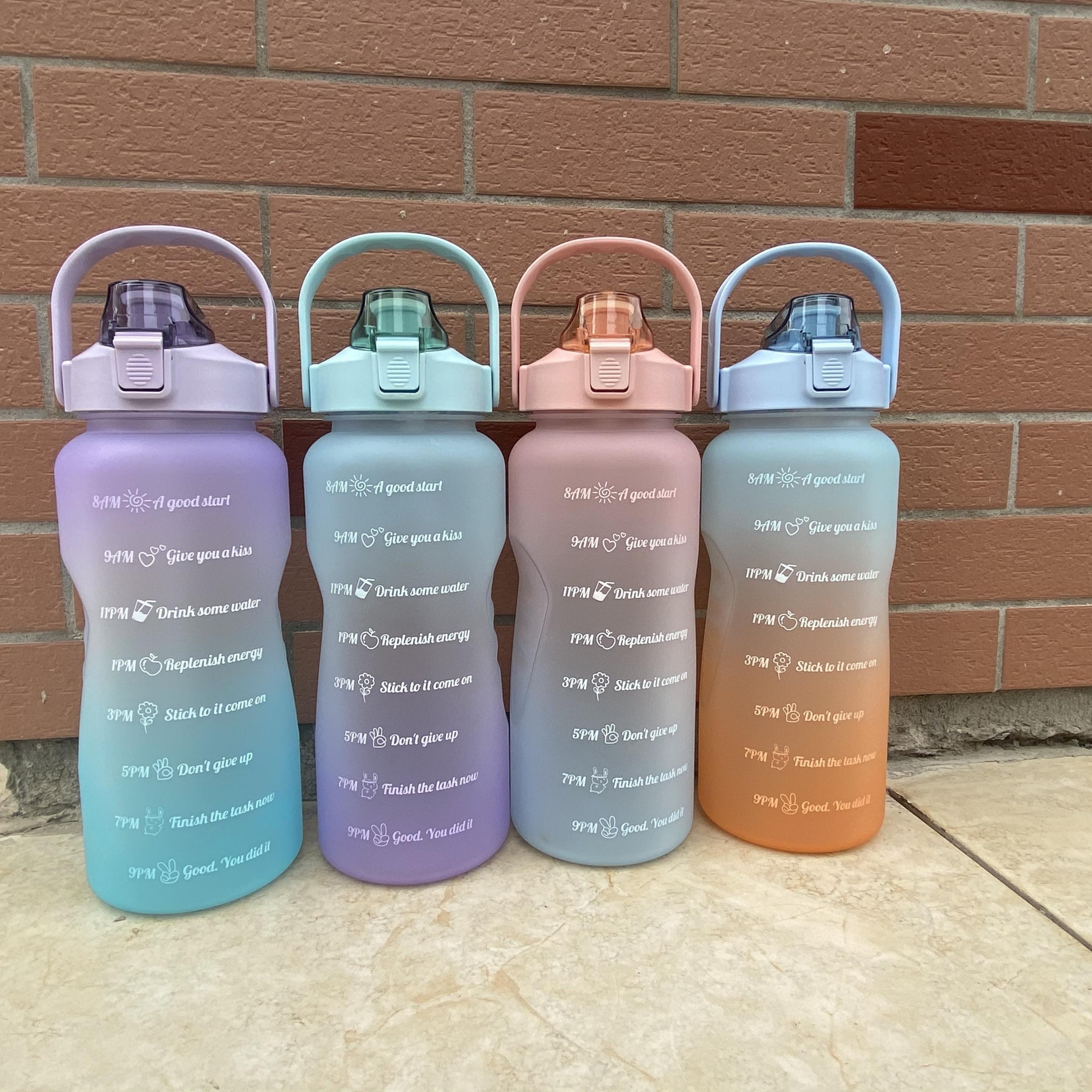 2000ml Gradient Straw Cup for Outdoor Sports and Travel
