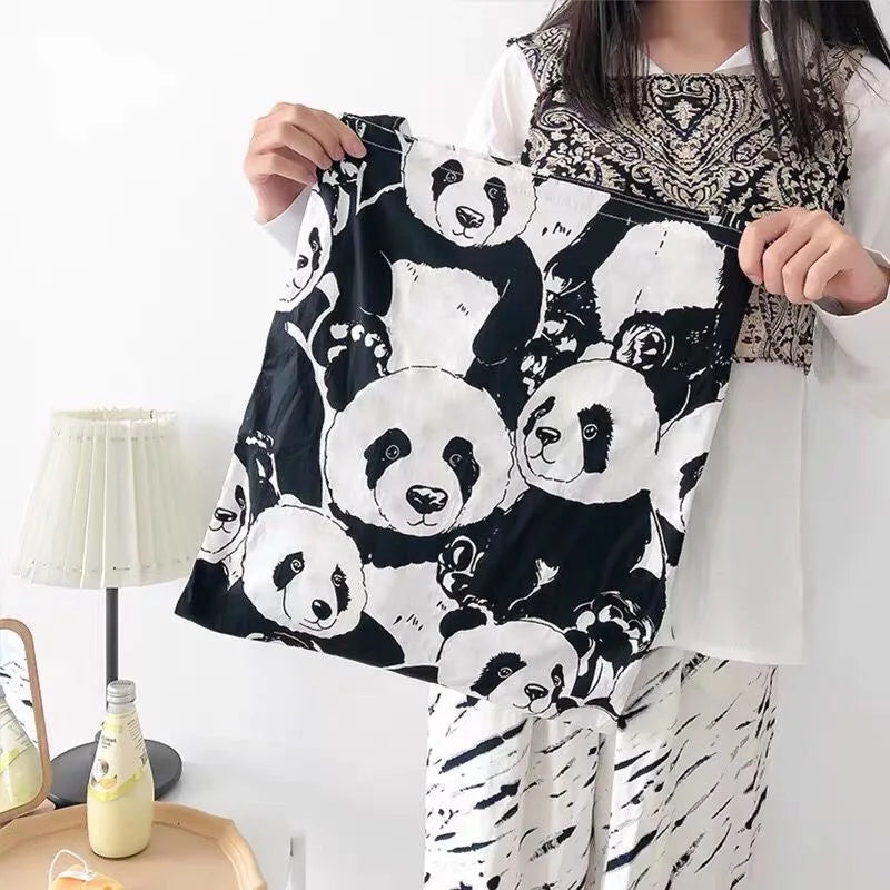 Panda Shoulder Bag Women Canvas Handbag Shopping Bag Tote Bag
