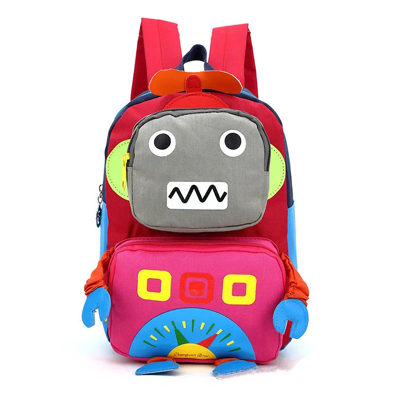 Cartoon Robot Kids Backpack Orthopedic School Bag