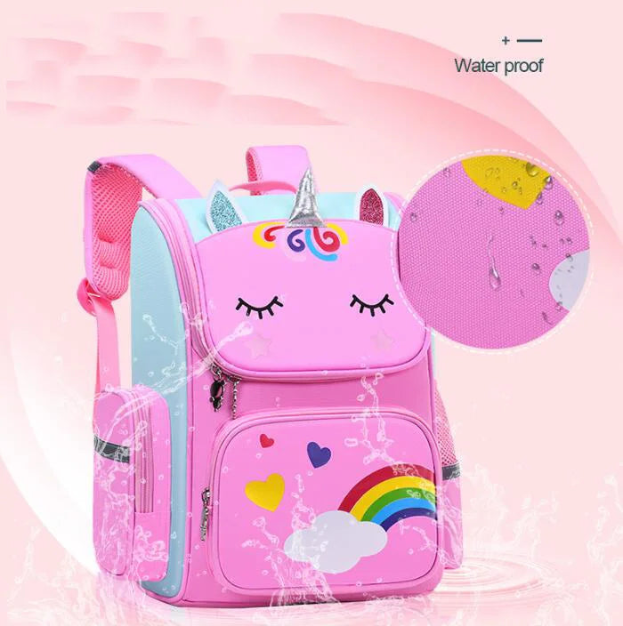 Girl Unicorn Schoolbags Lager Capacity Cartoon School Backpack