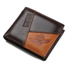 Cowhide Wallet Men's Wallets Stitching Leather Purse