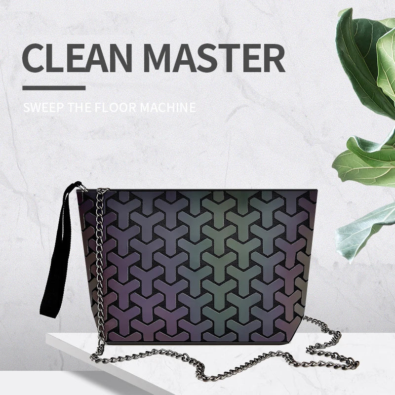 Women Small Chain Shoulder Bags Colorful Luminous Sequin Geometric Clutch