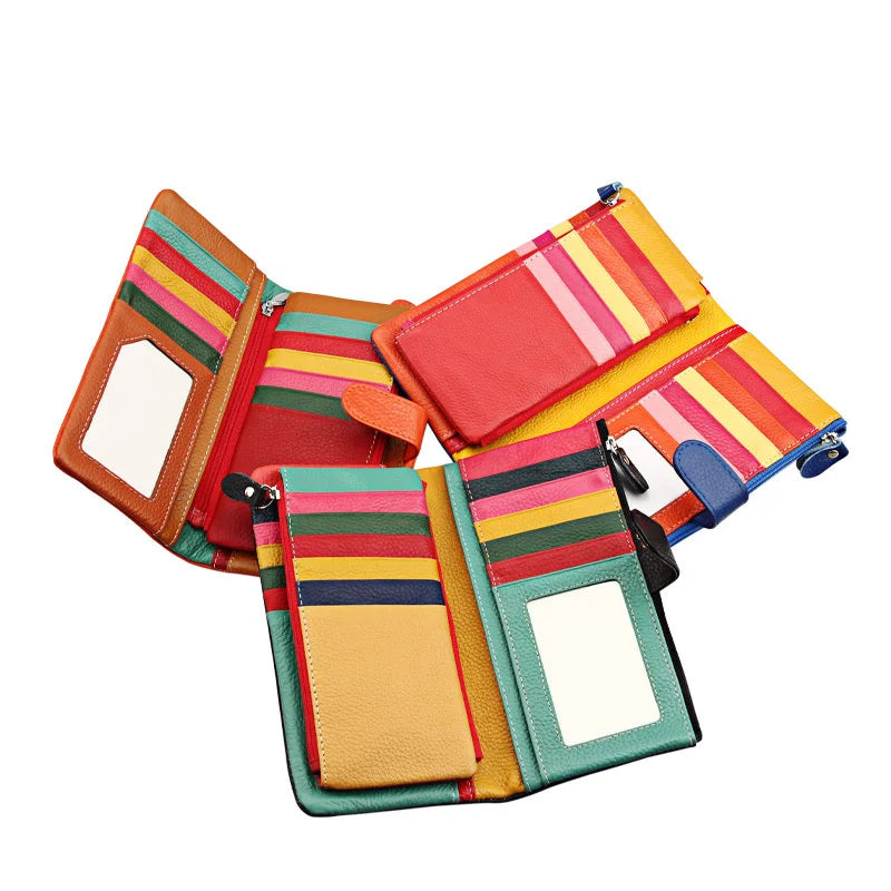 Women's Leather Long Wallet Multi-function Card Bag