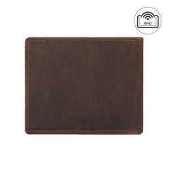 RFID Crazy Horse Leather Horizontal Clip Wallet