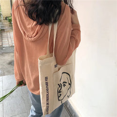 Canvas Women Shopping Bag One Shoulder Tote Eco Foldable Daily Use