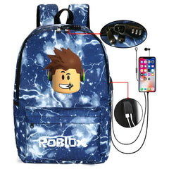 Lightning Backpack USB Anti-theft Women Bagpack Canvas Student Backpack