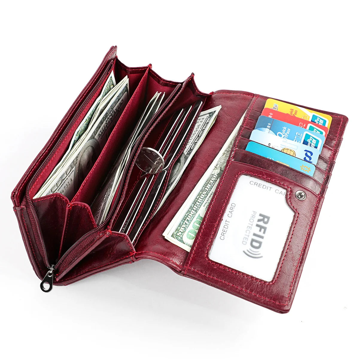 RFID Leather Women's Purse Handbag