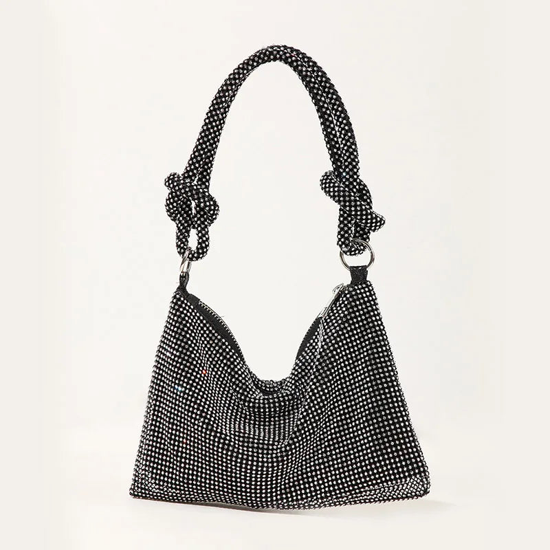 Hobos Shoulder Bag Rhinestone Evening Clutch Crystal Handbag Party Purse B499