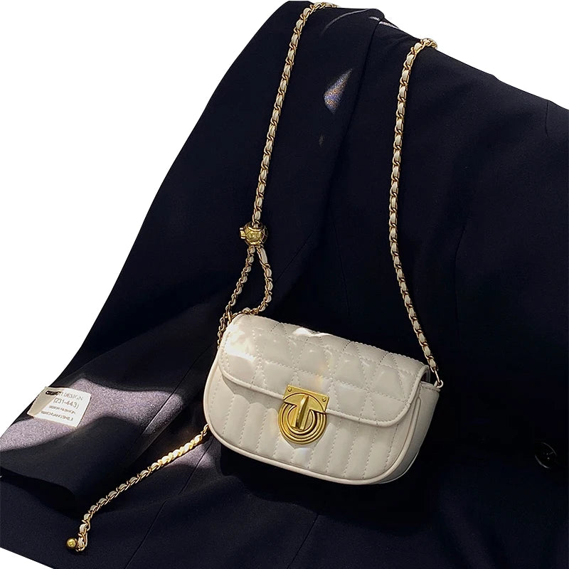 Women's Bead Rhombus Chain Small Square Bag