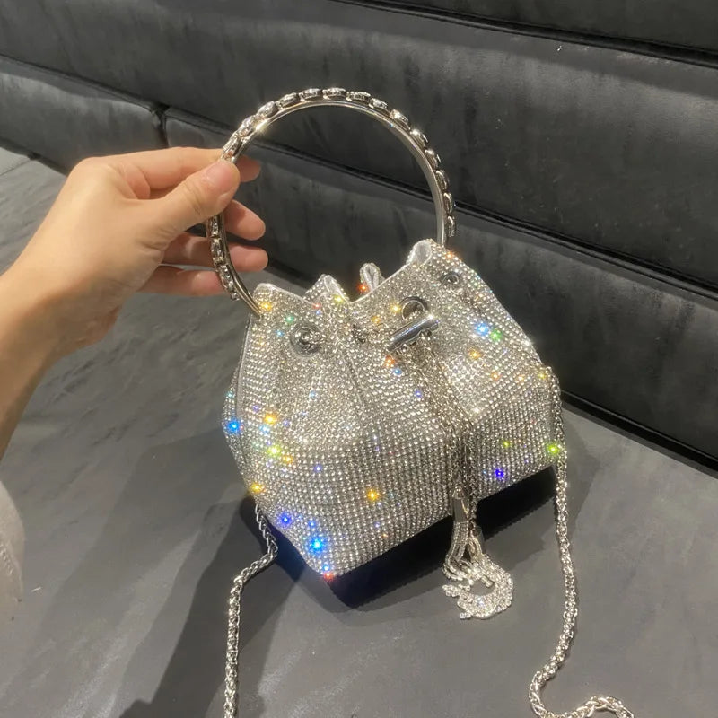 Silver Rhinestone Women's Shoulder Bag