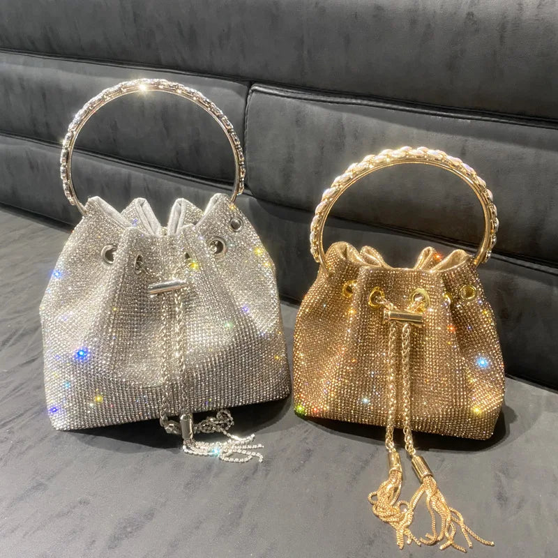 Silver Rhinestone Women's Shoulder Bag