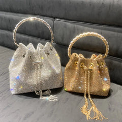 Silver Rhinestone Women's Shoulder Bag
