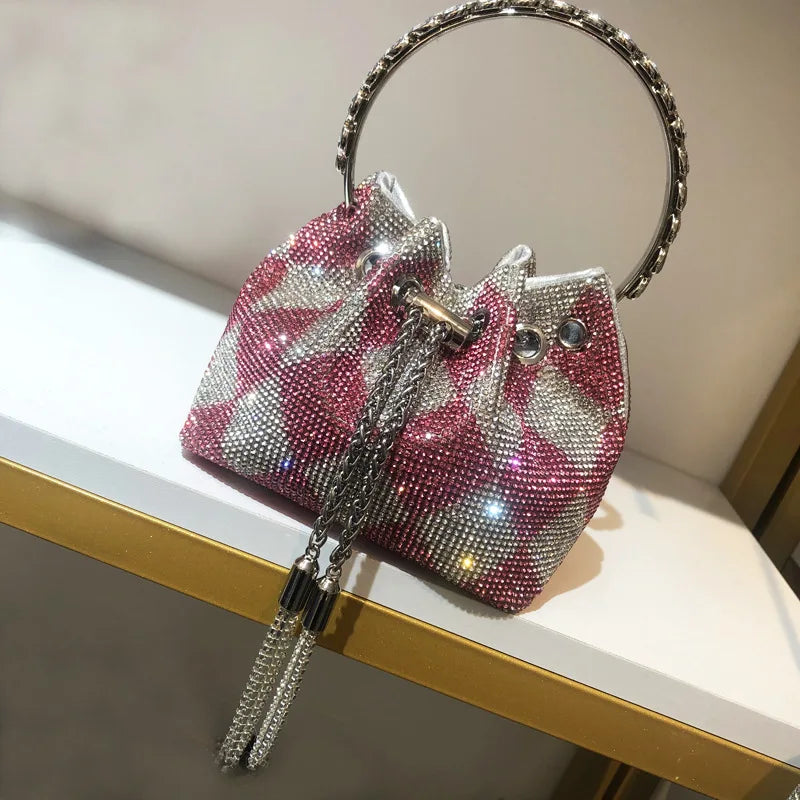 Silver Rhinestone Women's Shoulder Bag