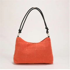Women Embossed Clutch Bag Handbag Large Capacity Striped Messenger Bag