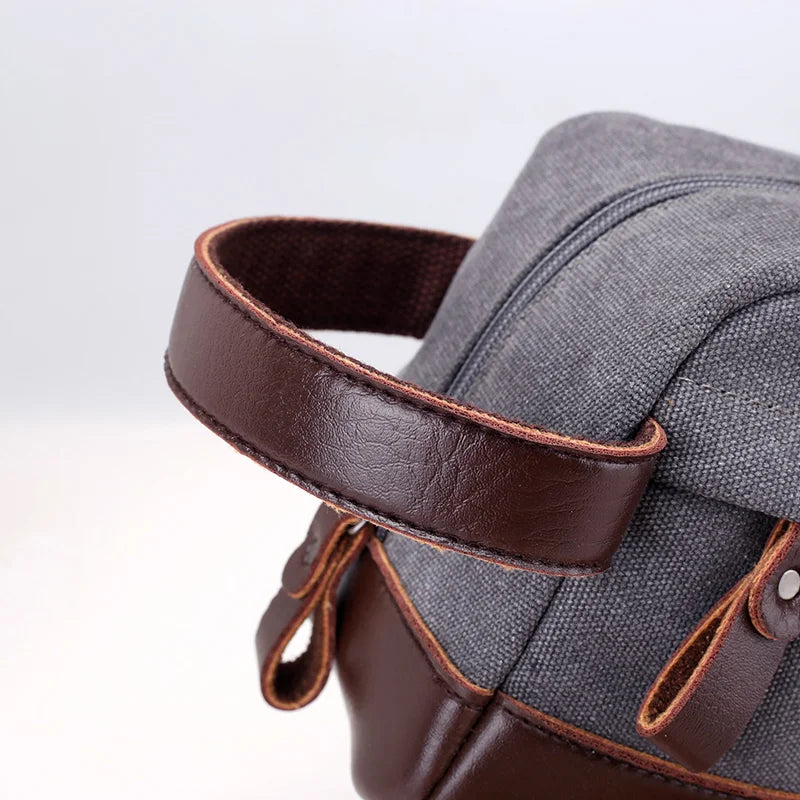 Vintage Canvas Small Handbag for Men and Women