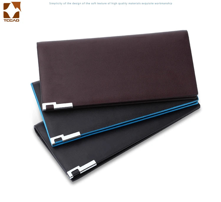 Men's Thin Leather Wallet Long Clutch Soft Money Bag