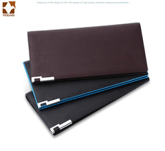 Men's Thin Leather Wallet Long Clutch Soft Money Bag