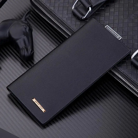 Men's Wallet Clutch Bag Long Slim Billfold Synthetic Leather Perfect Purse