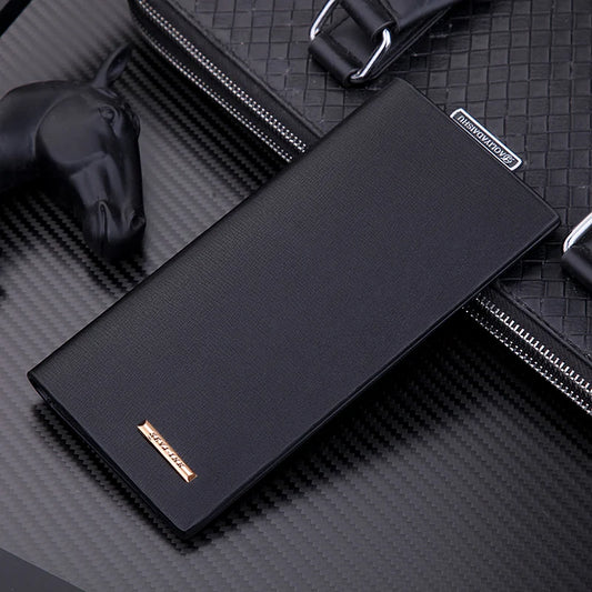 Men's Wallet Clutch Bag Long Slim Billfold Synthetic Leather Perfect Purse