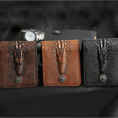 Men's Leather Short Wallet Vintage Crocodile Pattern