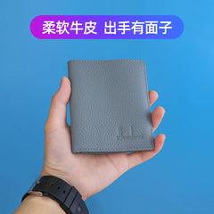 Minimalist Women's Small Leather Wallet Cowhide Purse