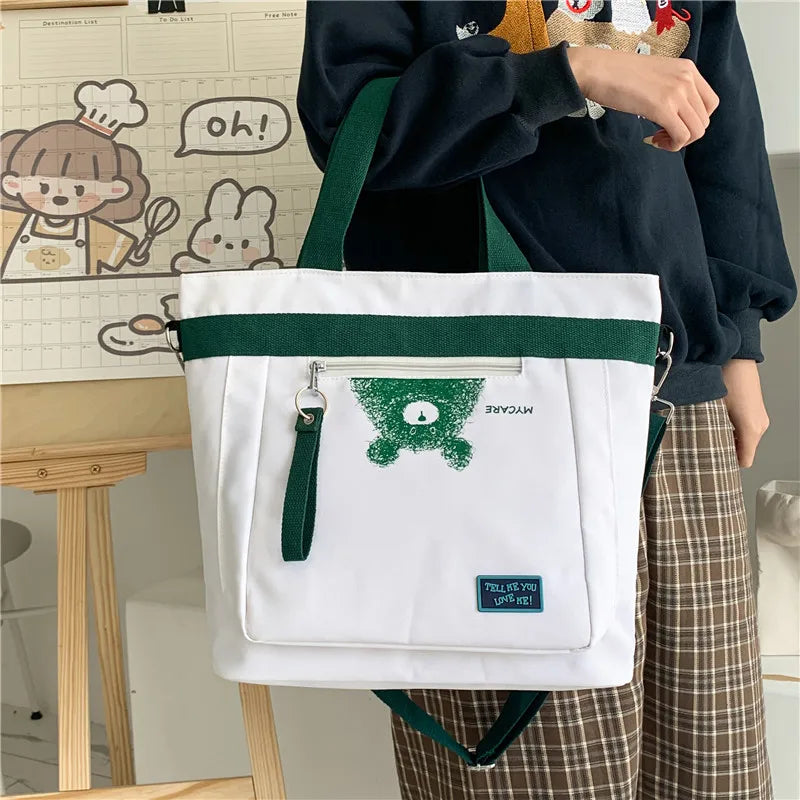Canvas Shoulder Bag Large Capacity Women Handbag