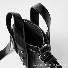 Rivet Rock Crossbody Bag Soft Leather Shoulder Bag
