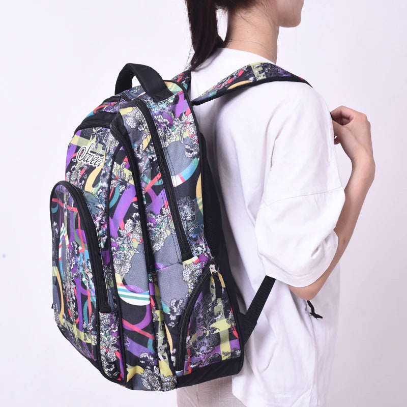 Large Capacity Nylon Backpacks Retro Casual School Travel Bags