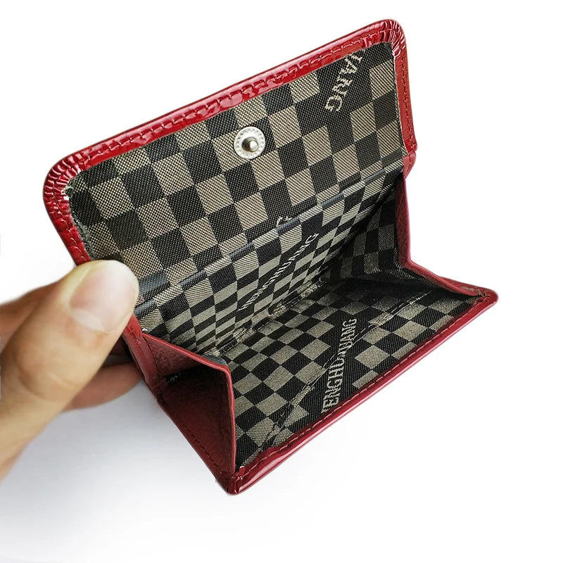 Echt Lederen Dames Portemonnee Korte Clutch Vrouwelijke Portemonnee
