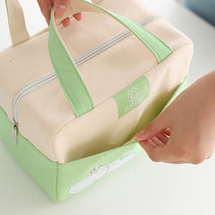 Thickened Cartoon Canvas Lunch Bag Thermal Insulated Bag