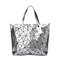 Large Hologram Beach Tote Shoulder Bag Silver
