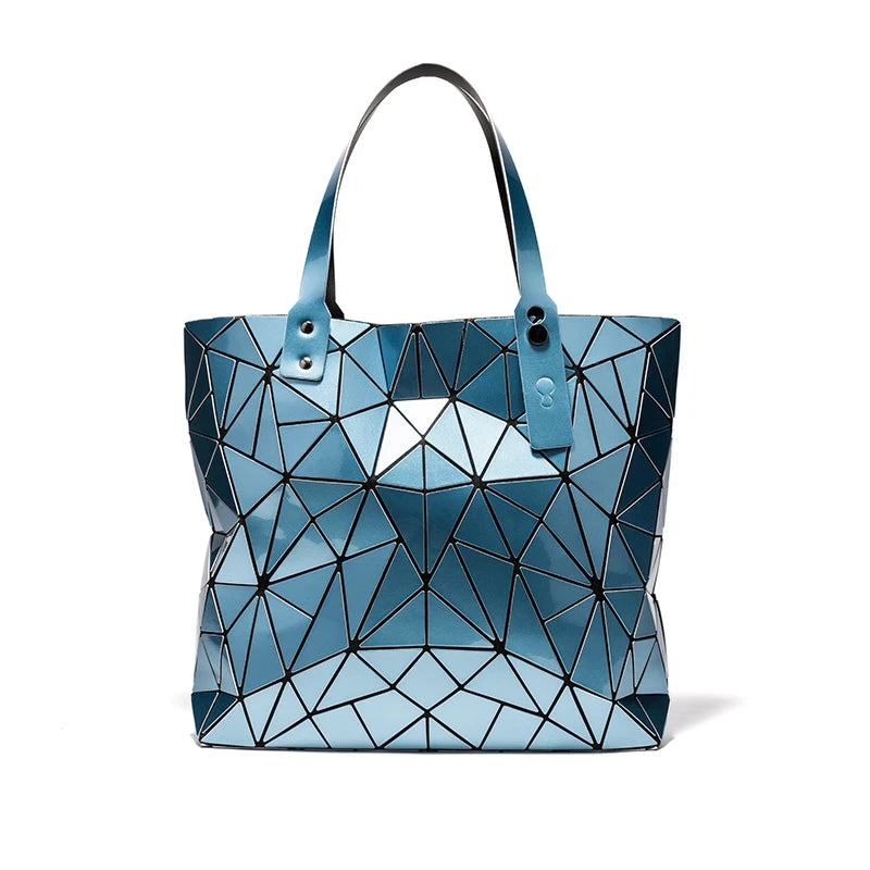 Large Hologram Beach Tote Shoulder Bag Silver