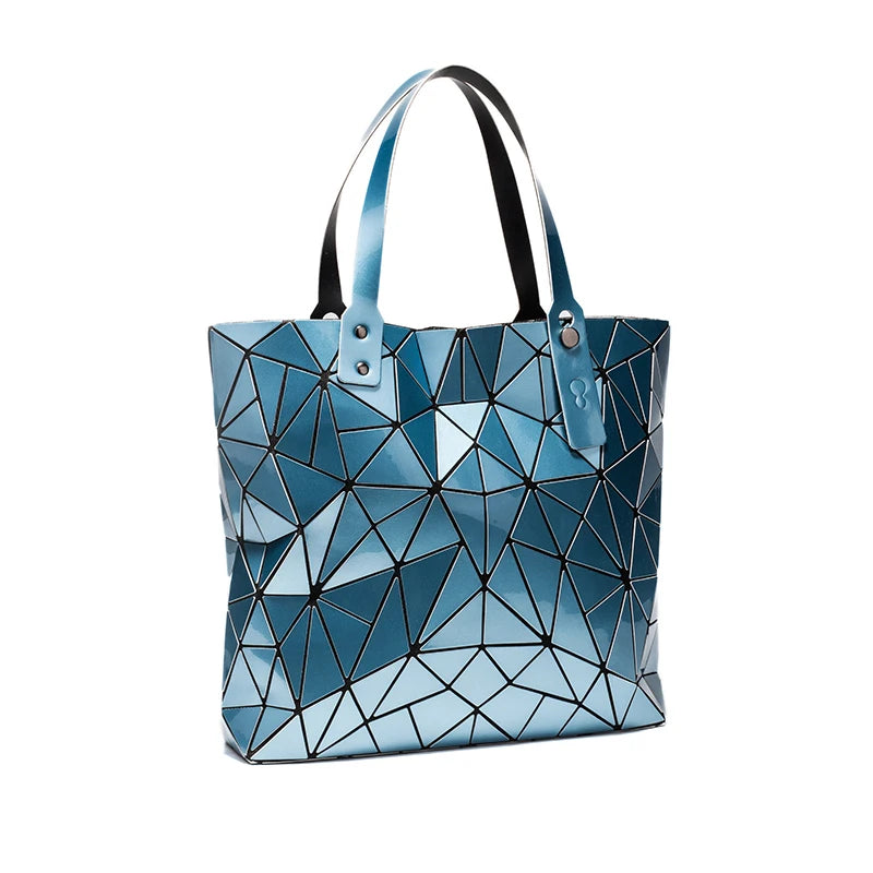 Large Hologram Beach Tote Shoulder Bag Silver