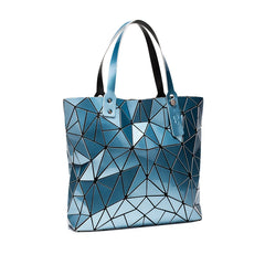 Large Hologram Beach Tote Shoulder Bag Silver