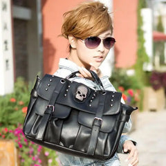 Skull Rivet Single Shoulder Tote Bag
