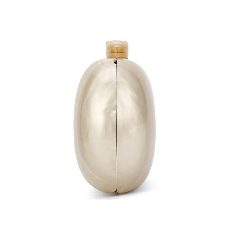 Nude Acrylic Clasp Box Clutch Crossbody Bag Women Handbags