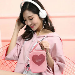 Pink Diamonds Girls Messenger Bag Heart Handbags Shoulder Bag PVC Soft Women