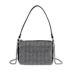 PU Rhinestone Diamond Underarm Bag Handbag