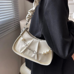 Fashionable Pleated Underarm Bag High-End Messenger Bag