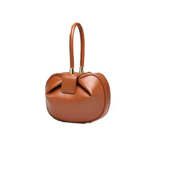 Women's Round Leather Hand Bag